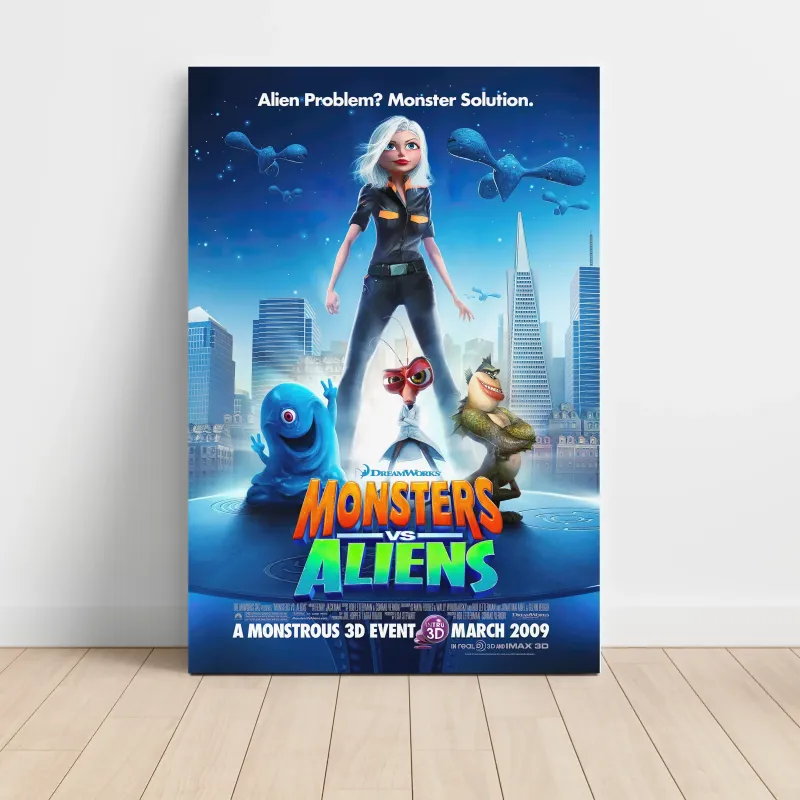 Monsters vs. Aliens (2009) Fine Art Movie Poster