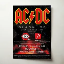 AC/DC – Black Ice Open Air Tour 2010 Bucharest Fine Art Concert Poster