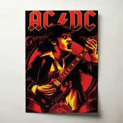 AC/DC – Black Ice World Tour Guitarist Fine Art Music Poster