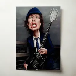 AC/DC – Schoolboy Guitarist Caricature Fine Art Music Poster