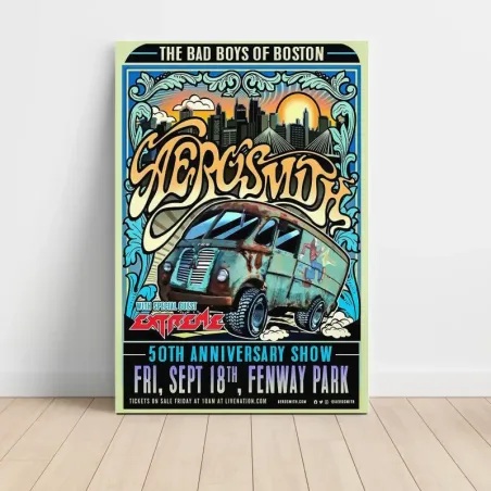 Aerosmith and Extreme – 50th Anniversary Show Fenway Park Fine Art Concert Poster