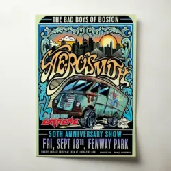 Aerosmith and Extreme – 50th Anniversary Show Fenway Park Fine Art Concert Poster
