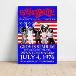 Aerosmith and Nils Lofgren – Groves Stadium Winston-Salem 1976 Fine Art Concert Poster