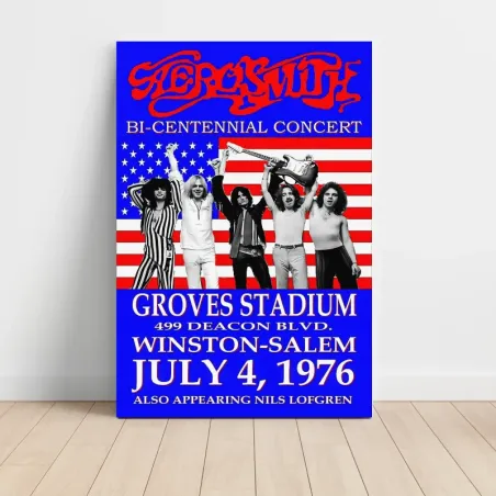 Aerosmith and Nils Lofgren – Groves Stadium Winston-Salem 1976 Fine Art Concert Poster