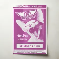 Aerosmith and Jonny Lang – Nine Lives Tour 1997 Shoreline Amphitheatre Fine Art Concert Poster