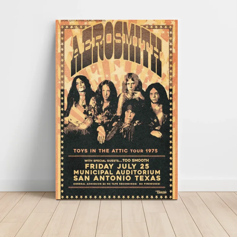 Aerosmith – Toys In The Attic Tour 1975 San Antonio Fine Art Concert Poster