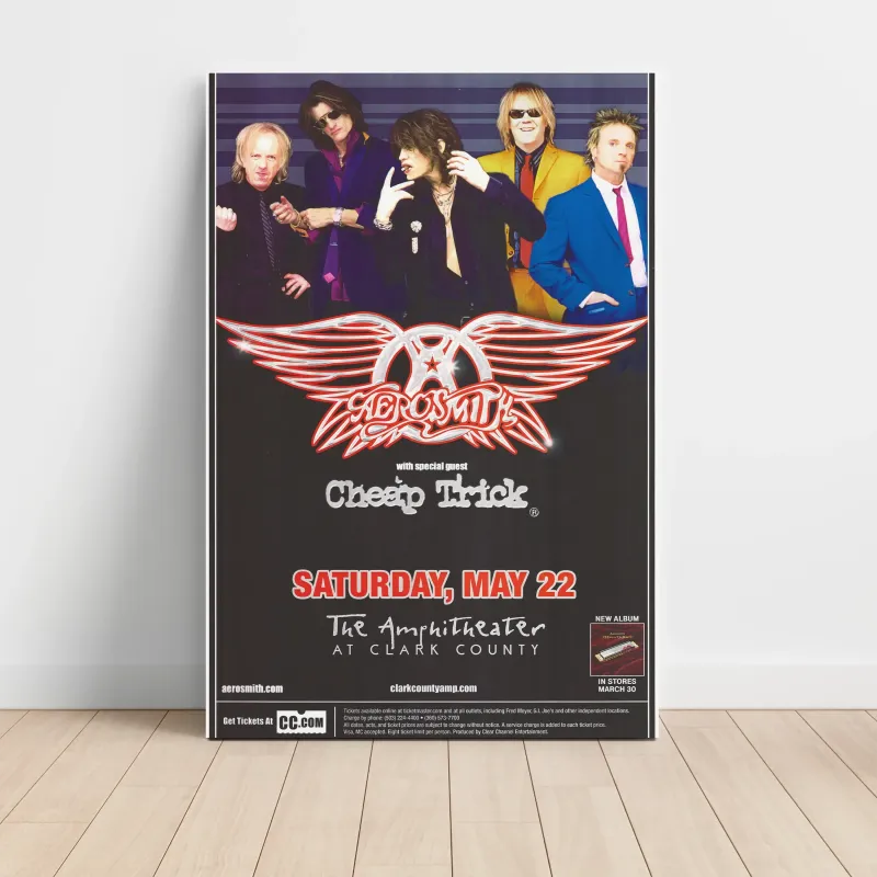 Aerosmith and Cheap Trick – Amphitheater at Clark County Fine Art Concert Poster