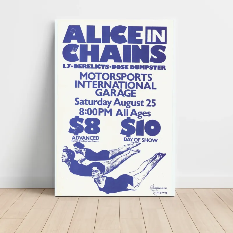 Alice In Chains and L7 – Motorsports International Garage Fine Art Concert Poster