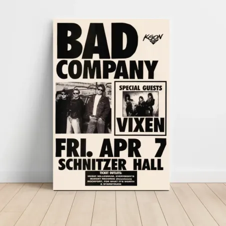 Bad Company and Vixen – Schnitzer Hall Fine Art Concert Poster