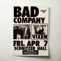 Bad Company and Vixen – Schnitzer Hall Fine Art Concert Poster