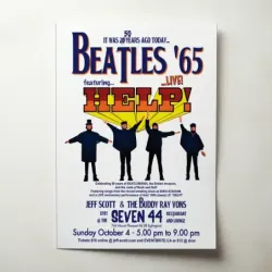 Jeff Scott and The Buddy Ray Vons – Beatles '65 Help! Live Fine Art Concert Poster