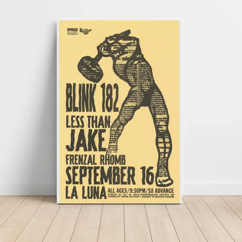 Blink-182 and Less Than Jake – La Luna Fine Art Concert Poster