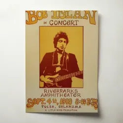 Bob Dylan – Riverparks Amphitheater Tulsa 1990 Fine Art Concert Poster