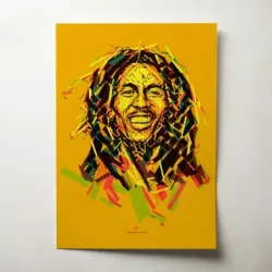 Bob Marley – Geometric Portrait Fine Art Music Poster