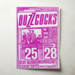 Buzzcocks and The Vandals – Melody Ballroom and RockCandy Fine Art Concert Poster
