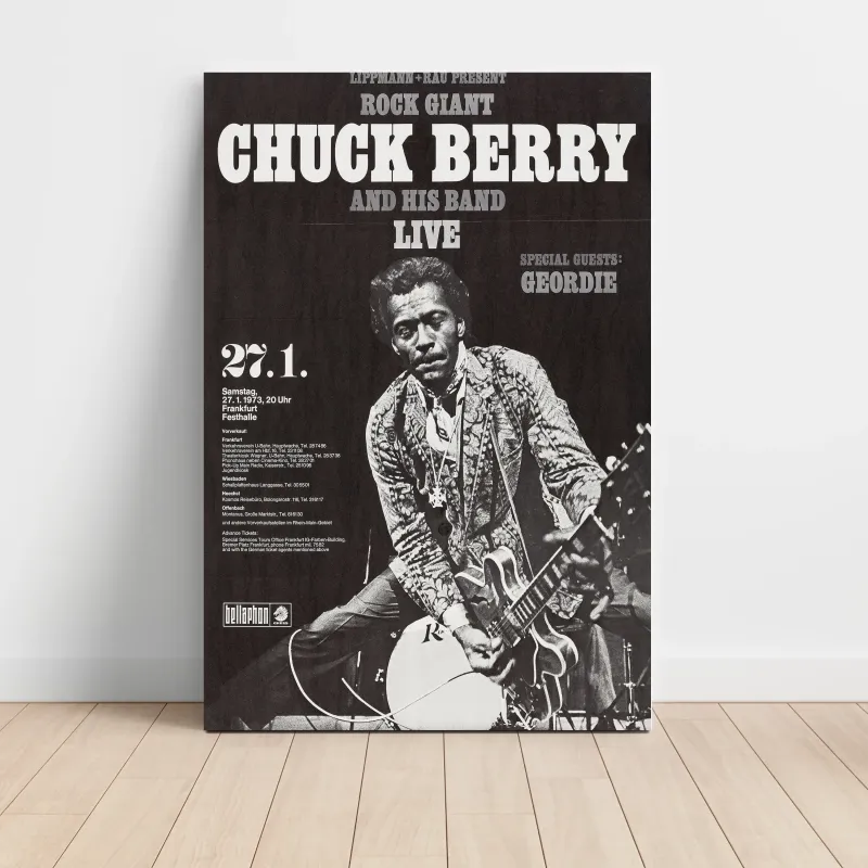 Chuck Berry and Geordie – Festhalle Frankfurt 1973 Fine Art Concert Poster
