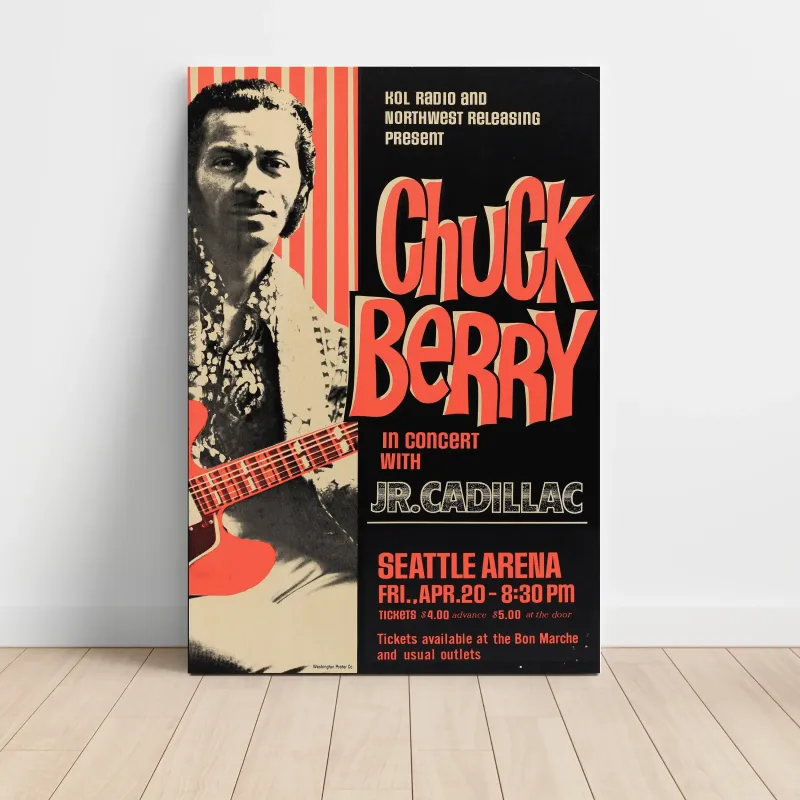 Chuck Berry and Jr. Cadillac – Seattle Arena Fine Art Concert Poster