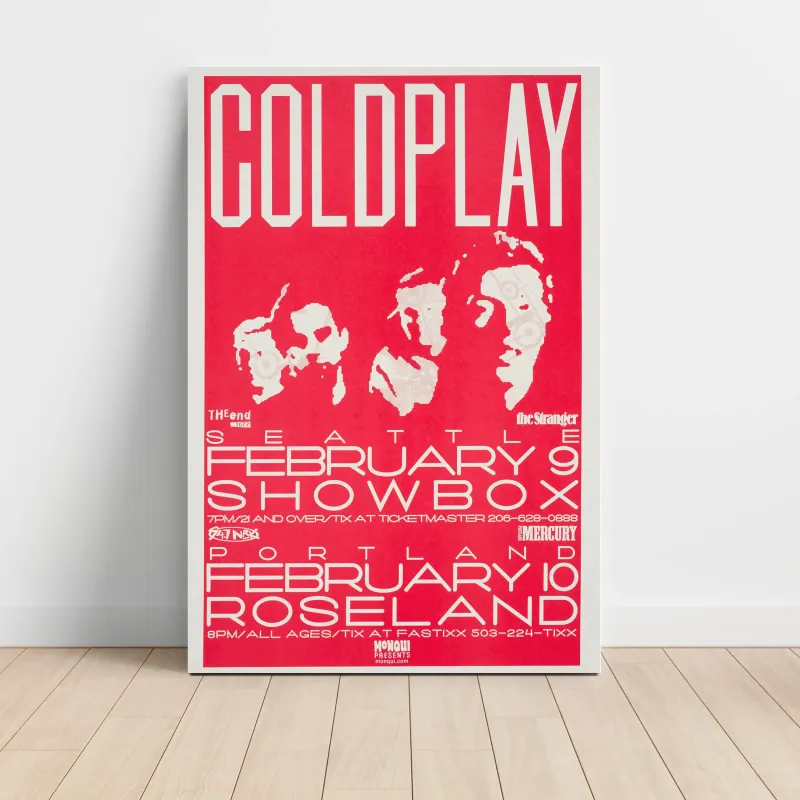 Coldplay – Showbox Seattle and Roseland Portland Fine Art Concert Poster