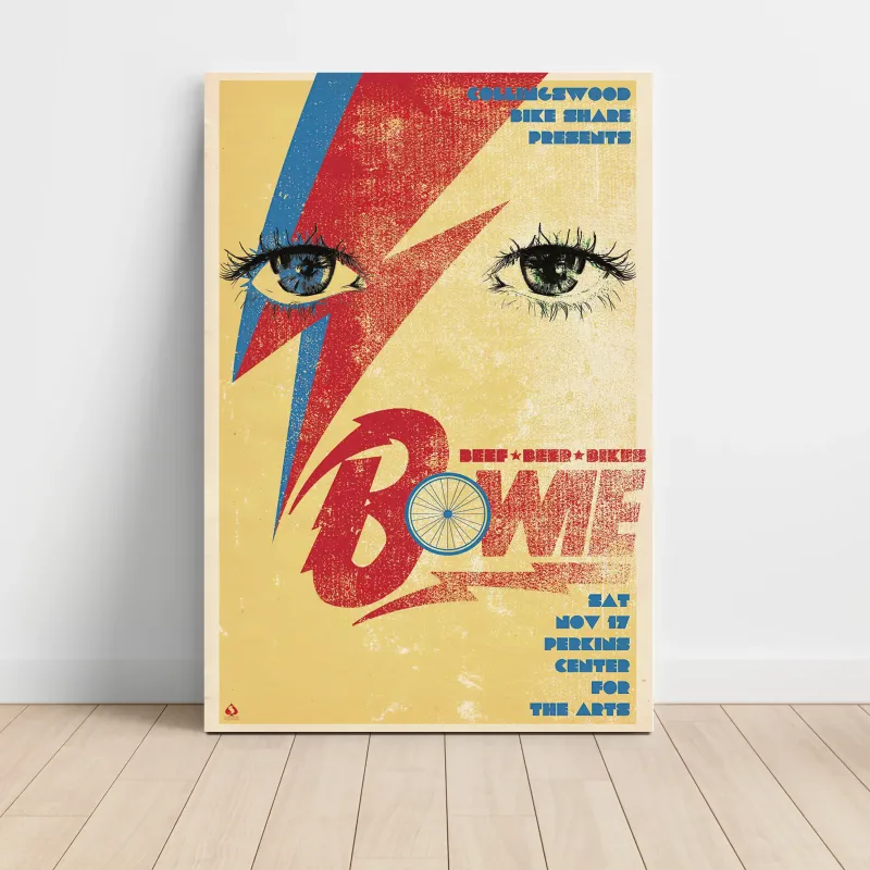 Beef Beer Bikes Bowie – Perkins Center For The Arts Fine Art Concert Poster