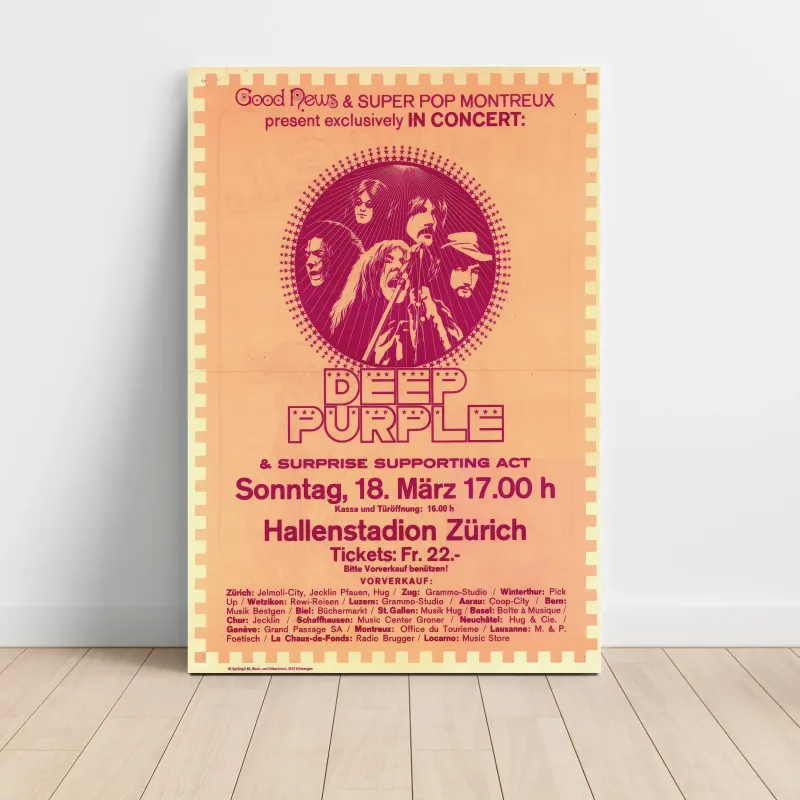 Deep Purple – Hallenstadion Zurich Fine Art Concert Poster