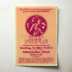 Deep Purple – Hallenstadion Zurich Fine Art Concert Poster
