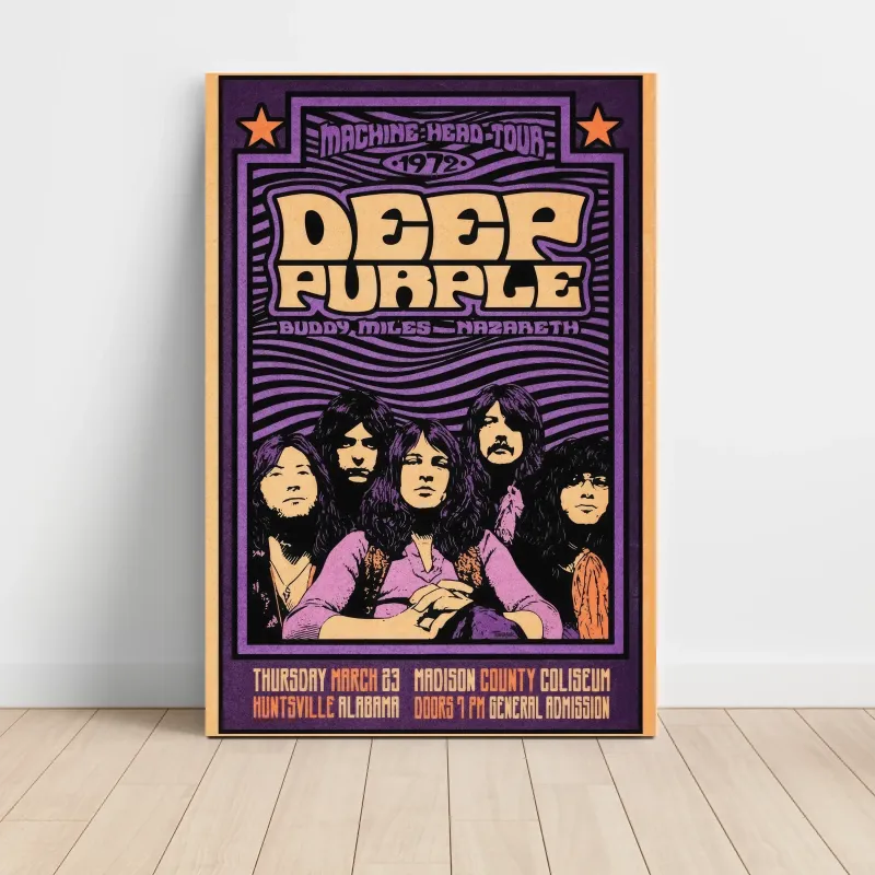 Deep Purple – Machine Head Tour 1972 Huntsville Fine Art Concert Poster