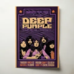 Deep Purple – Machine Head Tour 1972 Huntsville Fine Art Concert Poster
