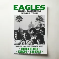 Eagles – Hotel California World Tour 1977 Fine Art Concert Poster