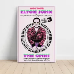 Elton John and The Kiki Dee Band – 1974 Tour The Omni Atlanta Fine Art Concert Poster