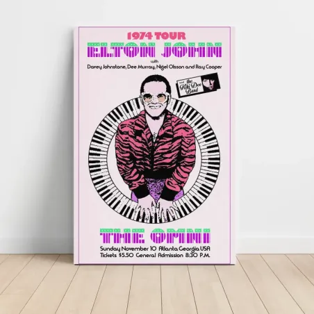 Elton John and The Kiki Dee Band – 1974 Tour The Omni Atlanta Fine Art Concert Poster