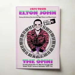 Elton John and The Kiki Dee Band – 1974 Tour The Omni Atlanta Fine Art Concert Poster