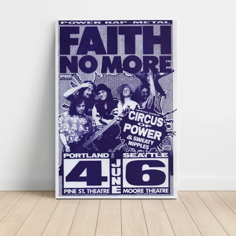 Faith No More and Circus Of Power – Pine St. Theatre and Moore Theatre Fine Art Concert Poster