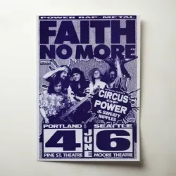 Faith No More and Circus Of Power – Pine St. Theatre and Moore Theatre Fine Art Concert Poster