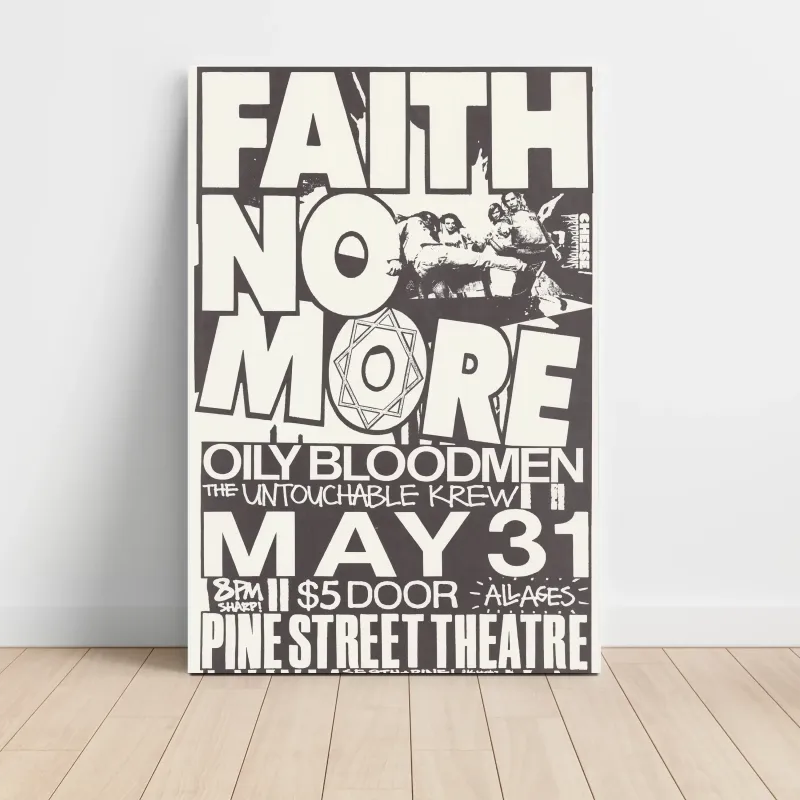 Faith No More and Oily Bloodmen – Pine Street Theatre Fine Art Concert Poster