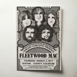 Fleetwood Mac – County Coliseum 1977 Fine Art Concert Poster