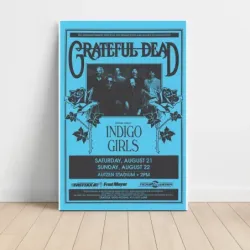 Grateful Dead and Indigo Girls – Autzen Stadium Blue Fine Art Concert Poster