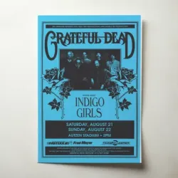 Grateful Dead and Indigo Girls – Autzen Stadium Blue Fine Art Concert Poster