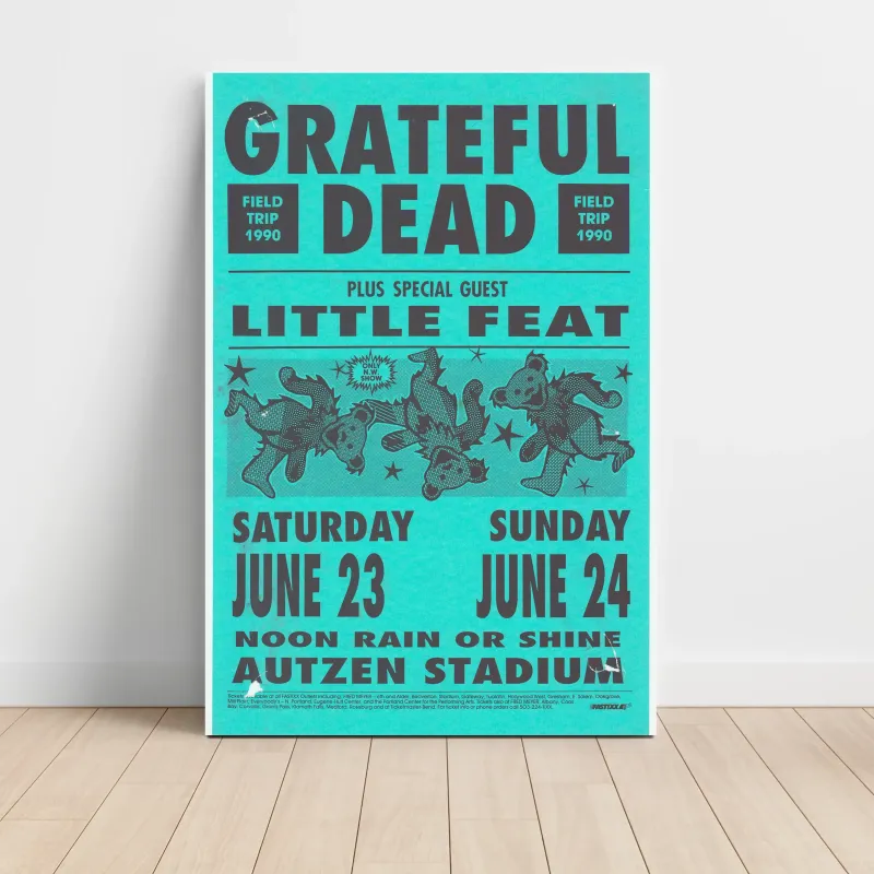 Grateful Dead and Little Feat – Field Trip 1990 Autzen Stadium Fine Art Concert Poster