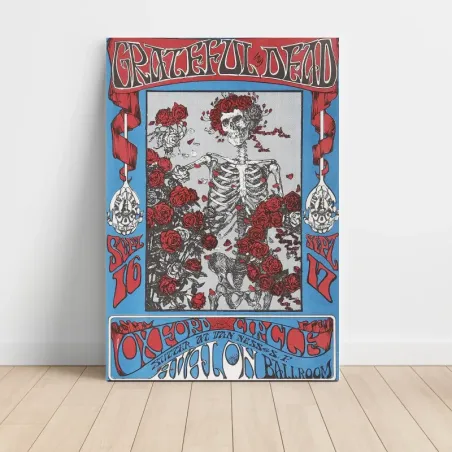 Grateful Dead and Oxford Circle – Avalon Ballroom Skeleton and Roses Fine Art Concert Poster