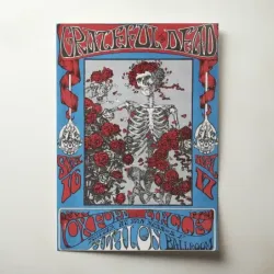 Grateful Dead and Oxford Circle – Avalon Ballroom Skeleton and Roses Fine Art Concert Poster