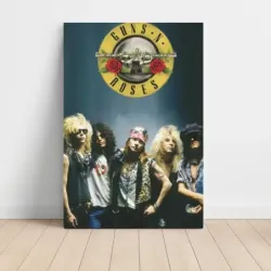 Guns N' Roses – Band Photo With Logo Fine Art Music Poster
