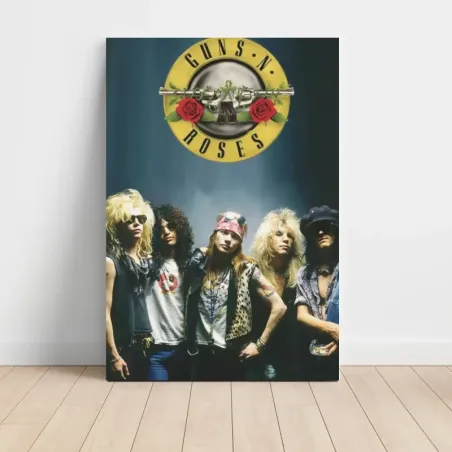 Guns N' Roses – Band Photo With Logo Fine Art Music Poster
