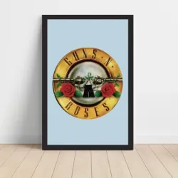 Guns N' Roses – Logo Pale Blue Fine Art Music Poster
