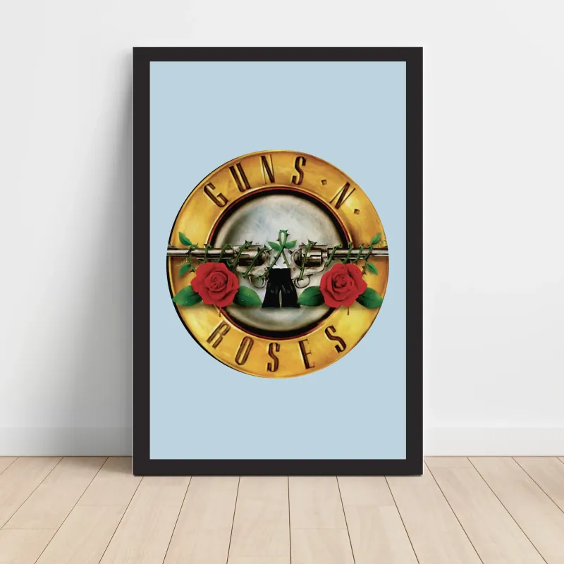 Guns N' Roses – Logo Pale Blue Fine Art Music Poster