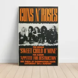 Guns N' Roses – Sweet Child O' Mine Donington Park Fine Art Concert Poster