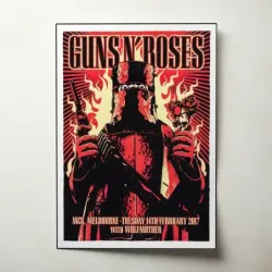 Guns N' Roses and Wolfmother – MCG Melbourne 2017 Fine Art Concert Poster