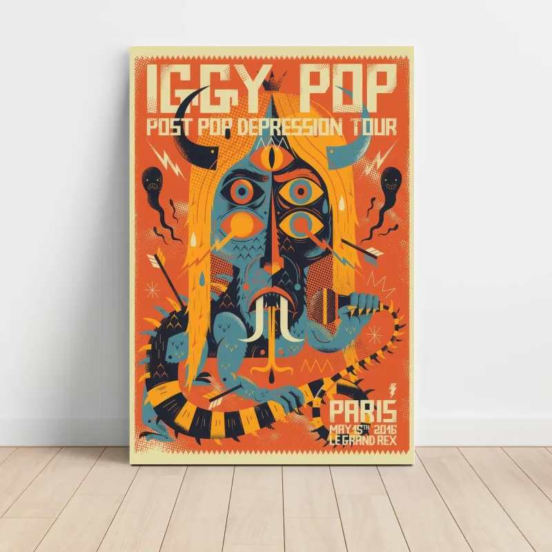 Iggy Pop – Post Pop Depression Le Grand Rex Paris 2016 Fine Art Concert Poster