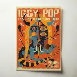 Iggy Pop – Post Pop Depression Le Grand Rex Paris 2016 Fine Art Concert Poster