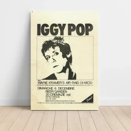 Iggy Pop and Wayne Kramer's Air-Raid – Beer Garden Montreal Fine Art Concert Poster