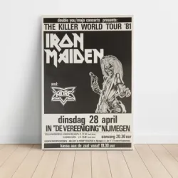 Iron Maiden – The Killer World Tour '81 Nijmegen Fine Art Concert Poster